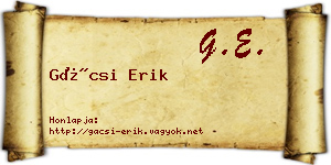 Gácsi Erik névjegykártya