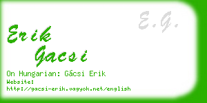 erik gacsi business card